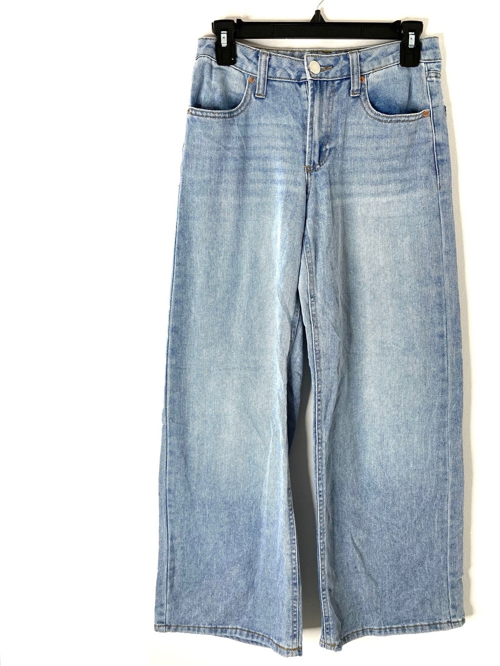 Vanilla Star Wide Leg Crop Jeans Medium Wash Relaxed Fit Denim